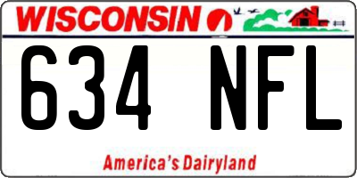 WI license plate 634NFL