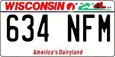 WI license plate 634NFM