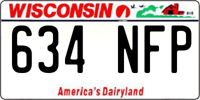 WI license plate 634NFP