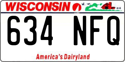 WI license plate 634NFQ
