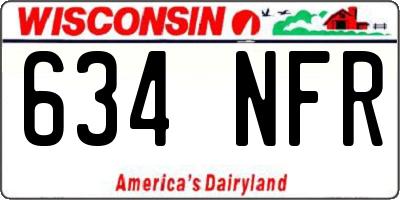 WI license plate 634NFR