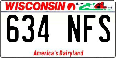 WI license plate 634NFS