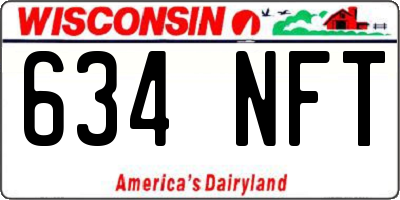 WI license plate 634NFT