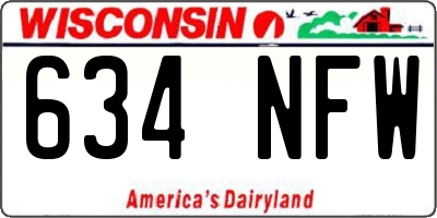 WI license plate 634NFW