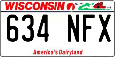 WI license plate 634NFX