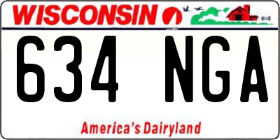 WI license plate 634NGA