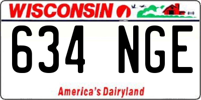 WI license plate 634NGE