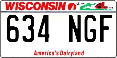 WI license plate 634NGF