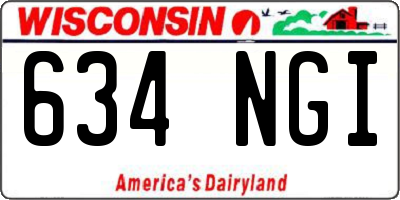 WI license plate 634NGI