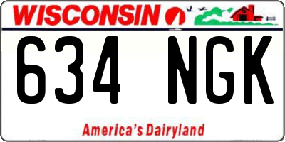 WI license plate 634NGK