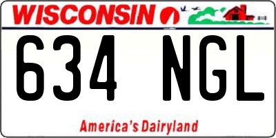 WI license plate 634NGL