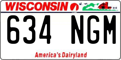 WI license plate 634NGM