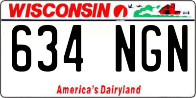 WI license plate 634NGN