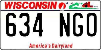 WI license plate 634NGO