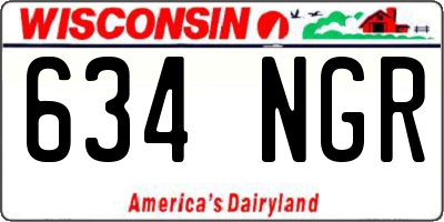 WI license plate 634NGR