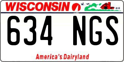 WI license plate 634NGS