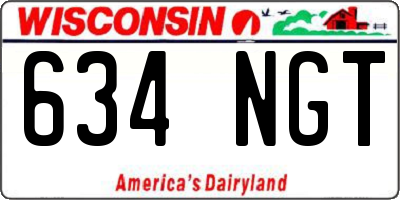 WI license plate 634NGT