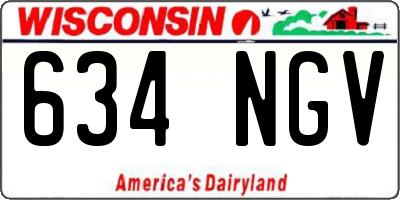 WI license plate 634NGV
