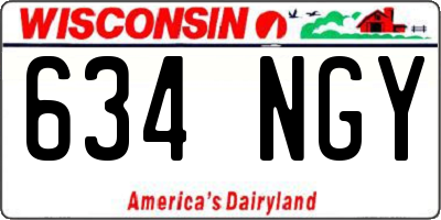 WI license plate 634NGY