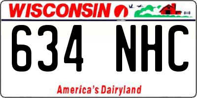 WI license plate 634NHC