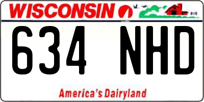 WI license plate 634NHD