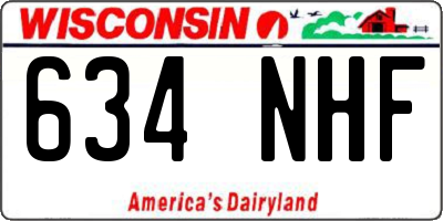 WI license plate 634NHF
