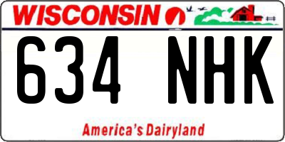 WI license plate 634NHK
