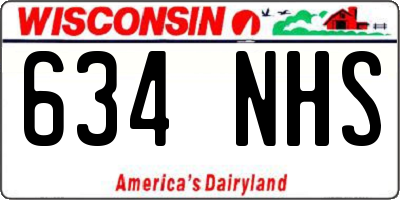 WI license plate 634NHS