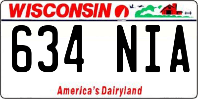WI license plate 634NIA