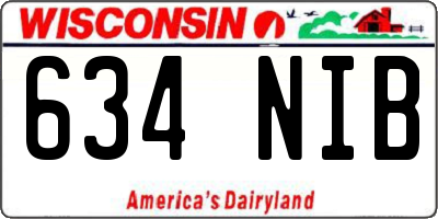 WI license plate 634NIB