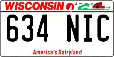 WI license plate 634NIC