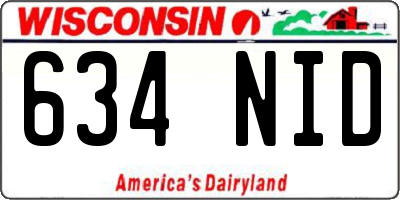 WI license plate 634NID