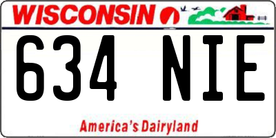 WI license plate 634NIE