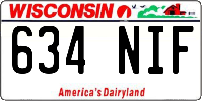 WI license plate 634NIF