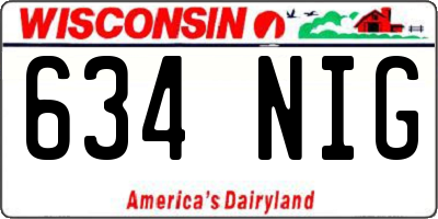 WI license plate 634NIG