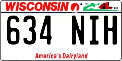 WI license plate 634NIH