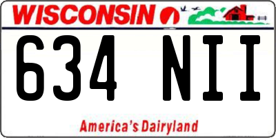 WI license plate 634NII