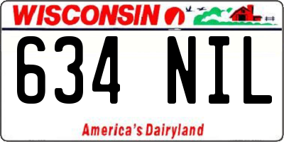 WI license plate 634NIL