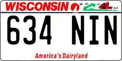 WI license plate 634NIN