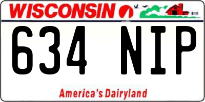 WI license plate 634NIP