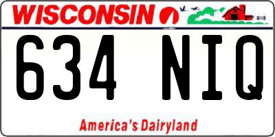 WI license plate 634NIQ