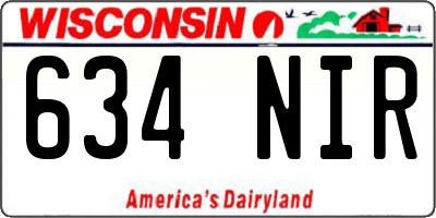 WI license plate 634NIR