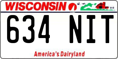 WI license plate 634NIT