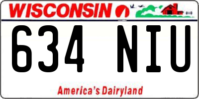 WI license plate 634NIU