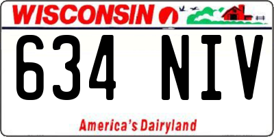 WI license plate 634NIV