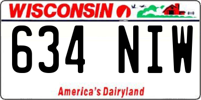 WI license plate 634NIW