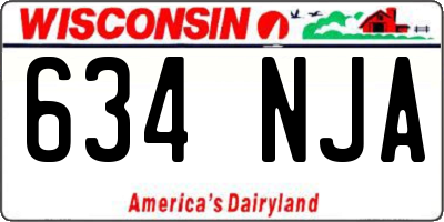 WI license plate 634NJA