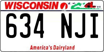WI license plate 634NJI