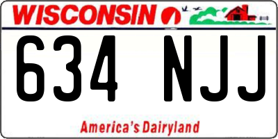 WI license plate 634NJJ