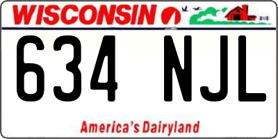 WI license plate 634NJL